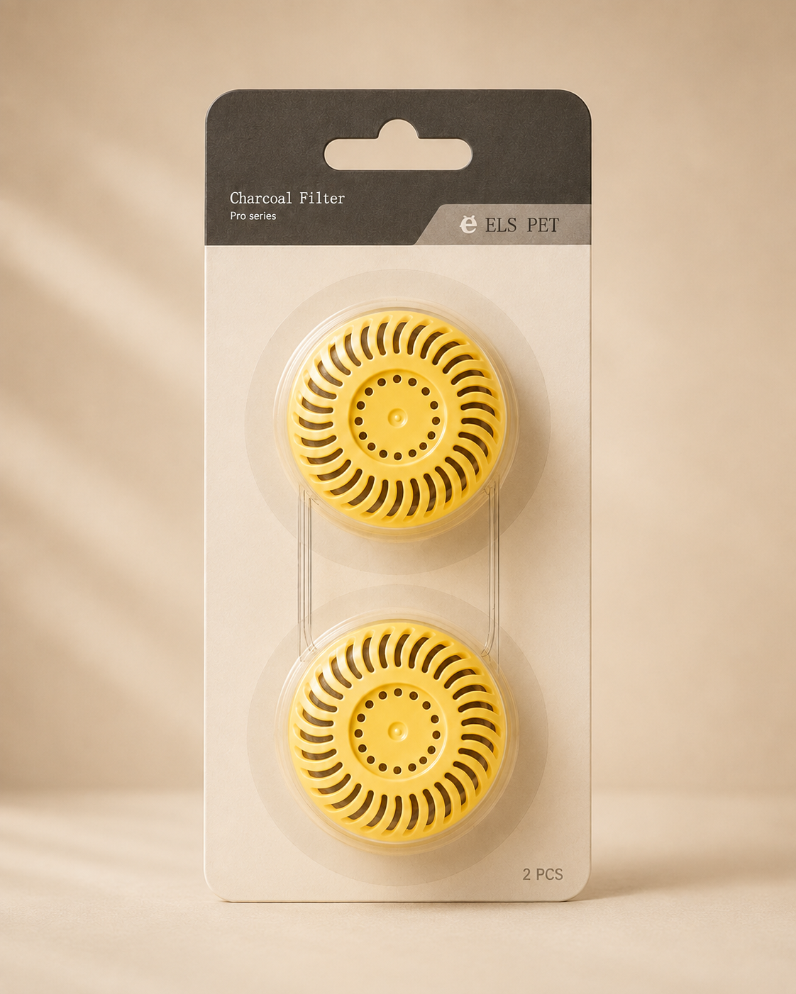 Yellow replacement charcoal filters 2 pack for the Nomad Sip & Snack portable pet water bottle.