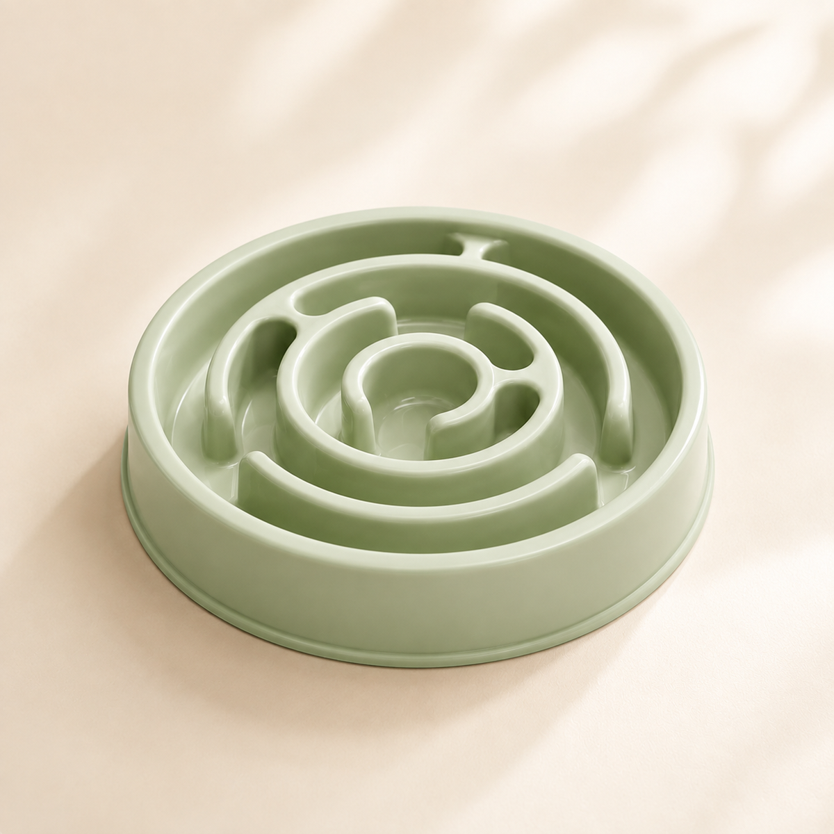 Luna Anti-Slip Spiral Slow Feeder Bowl in Sage Green on a clean neutral background.