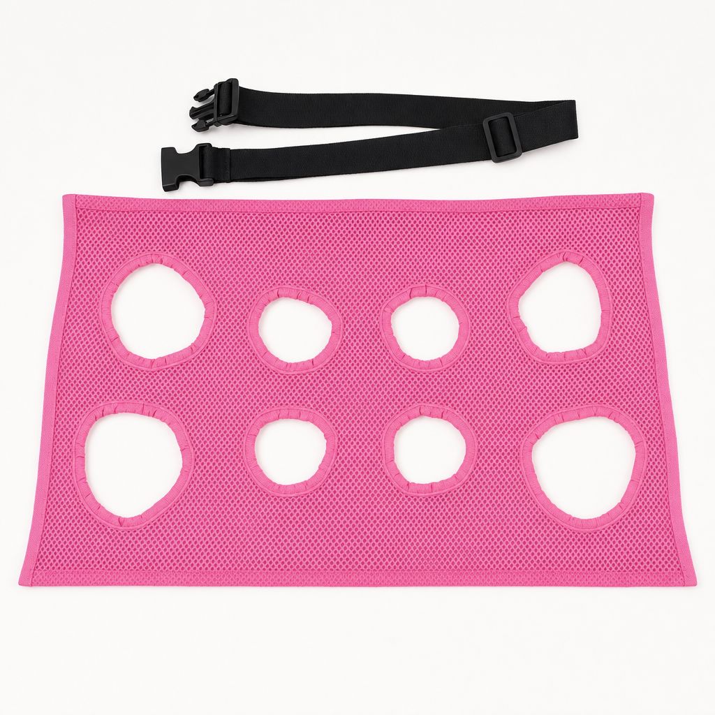 Pink Mesh: the pink mesh sling and black adjustable strap on their own. No frame is included.