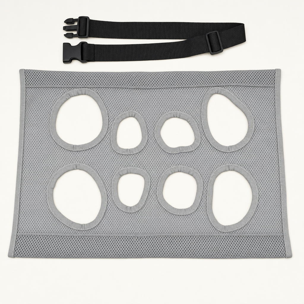 Gray Mesh: the grey mesh sling and black adjustable strap on their own. No frame is included.