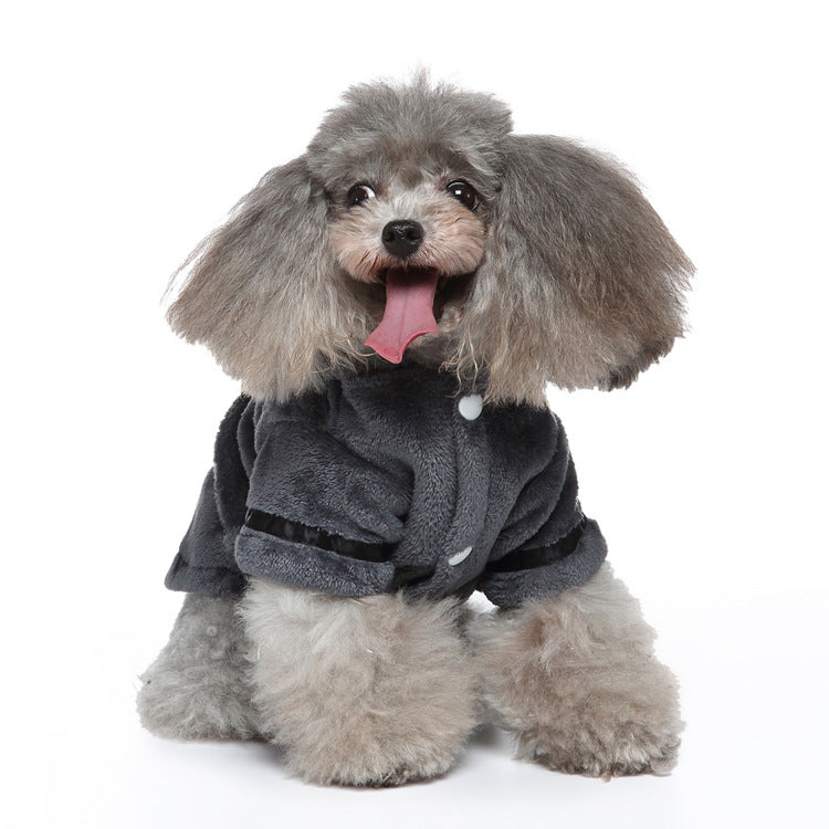 Coral Fleece Pet Bathrobe and Towel