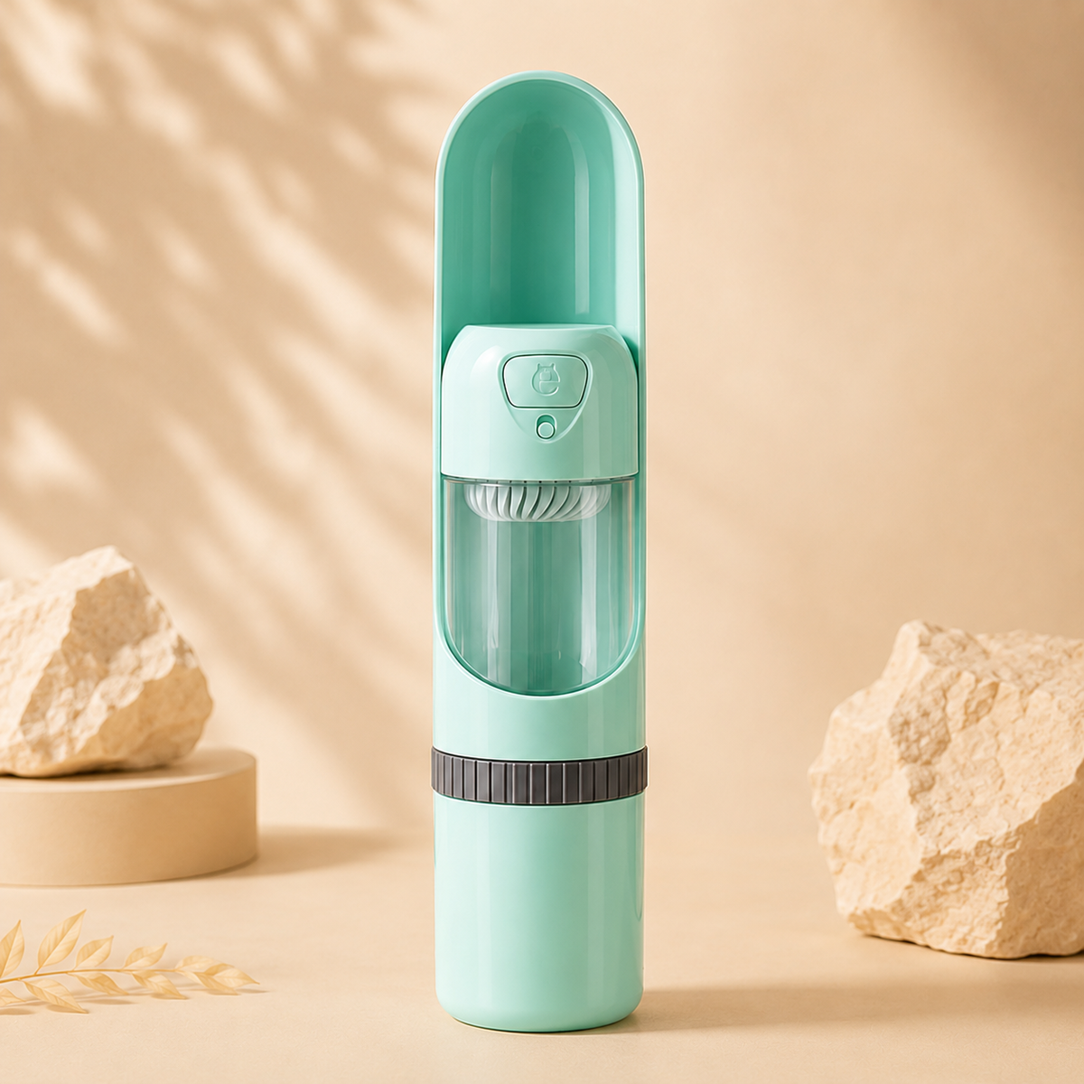 Mint Nomad Sip & Snack 2-in-1 Pet Travel Water Bottle in a clean studio product shot.