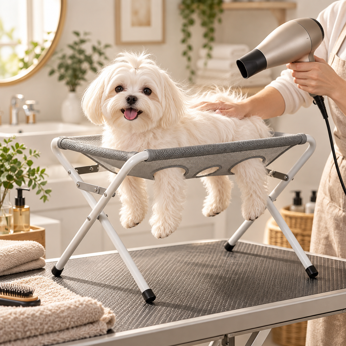 The Steady Paws Grooming Hammock for Cats & Dogs