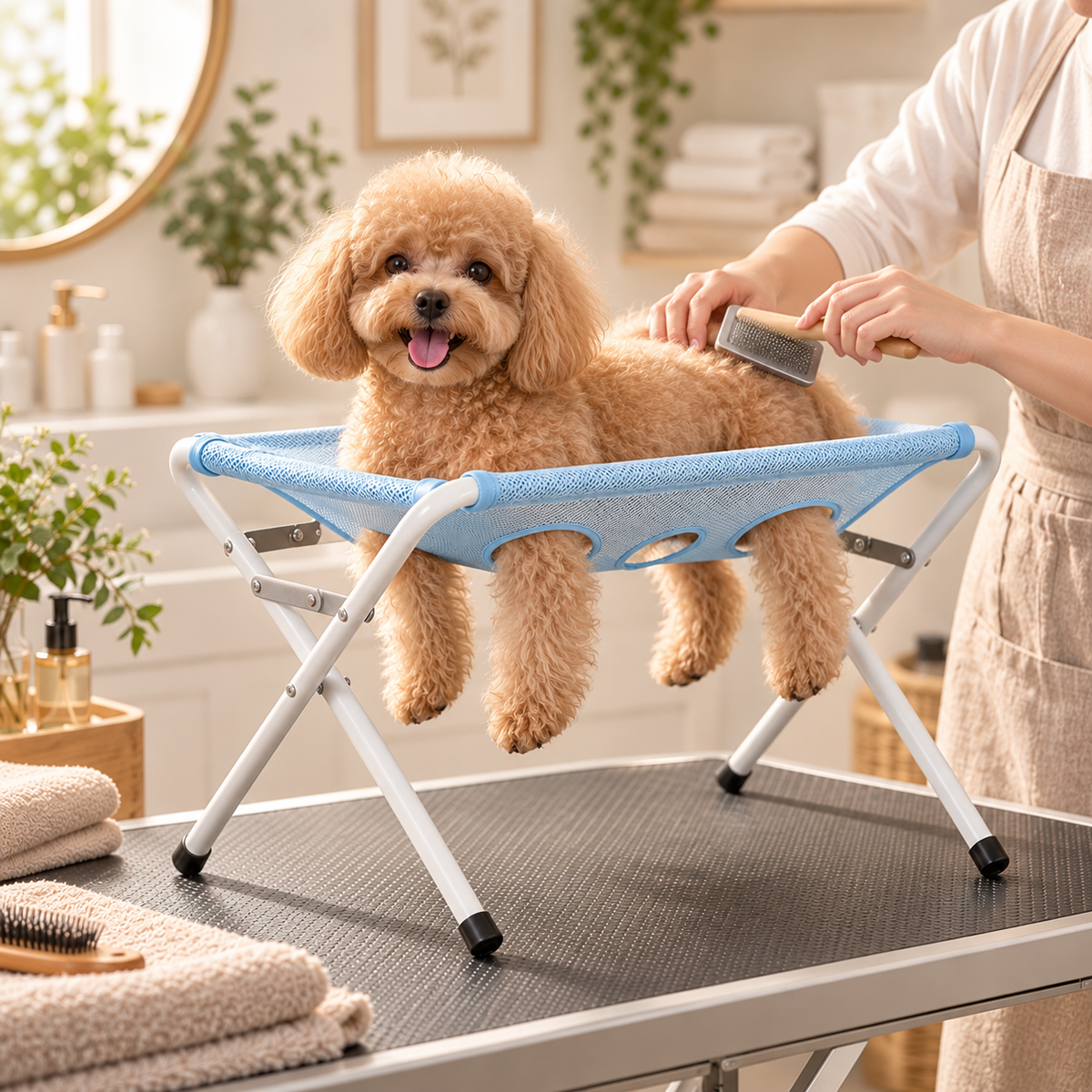 The Steady Paws Grooming Hammock for Cats & Dogs